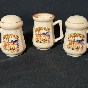 Nashville Cream Ceramic Salt and Pepper Shaker Set